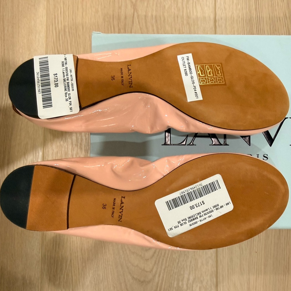 Lanvin Blush Pink Leather Flats - Picture 2 of 5